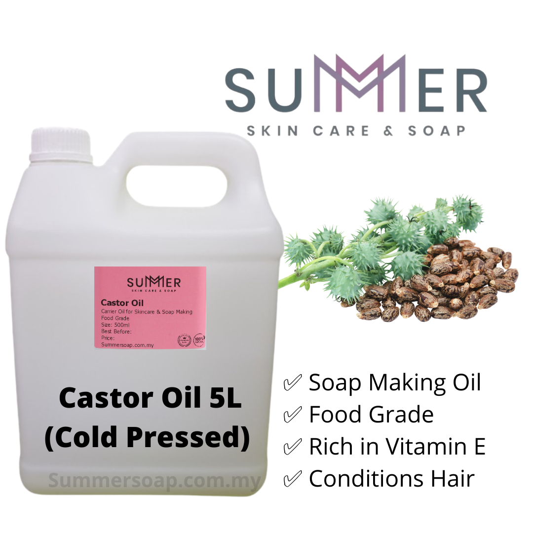 Pure 1st Grade Castor Oil 5000ml (5L) Pure Cold Pressed 1st Grade Oil