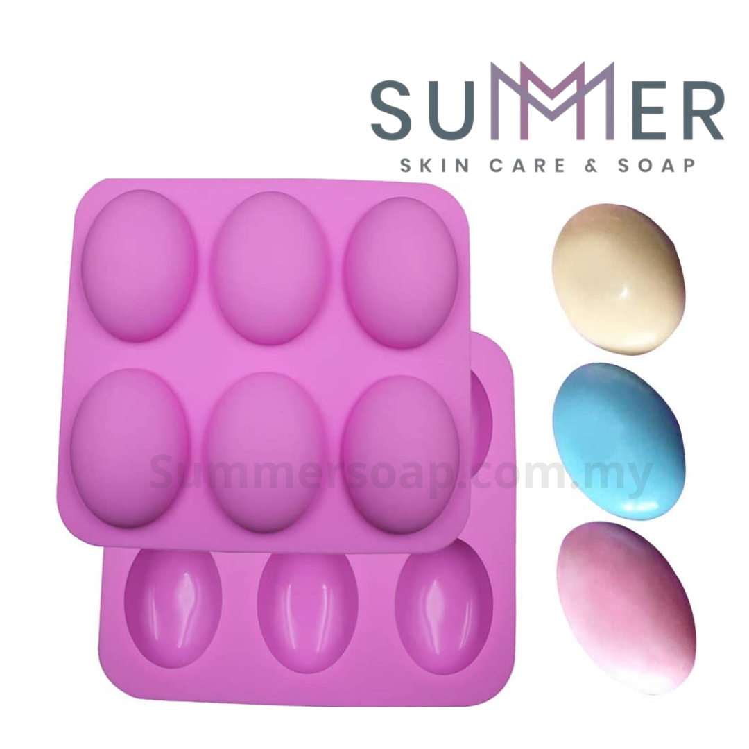 Summer Soap Egg Mold 6 Cavity Silicone Mould Soap Jelly Cake Resin