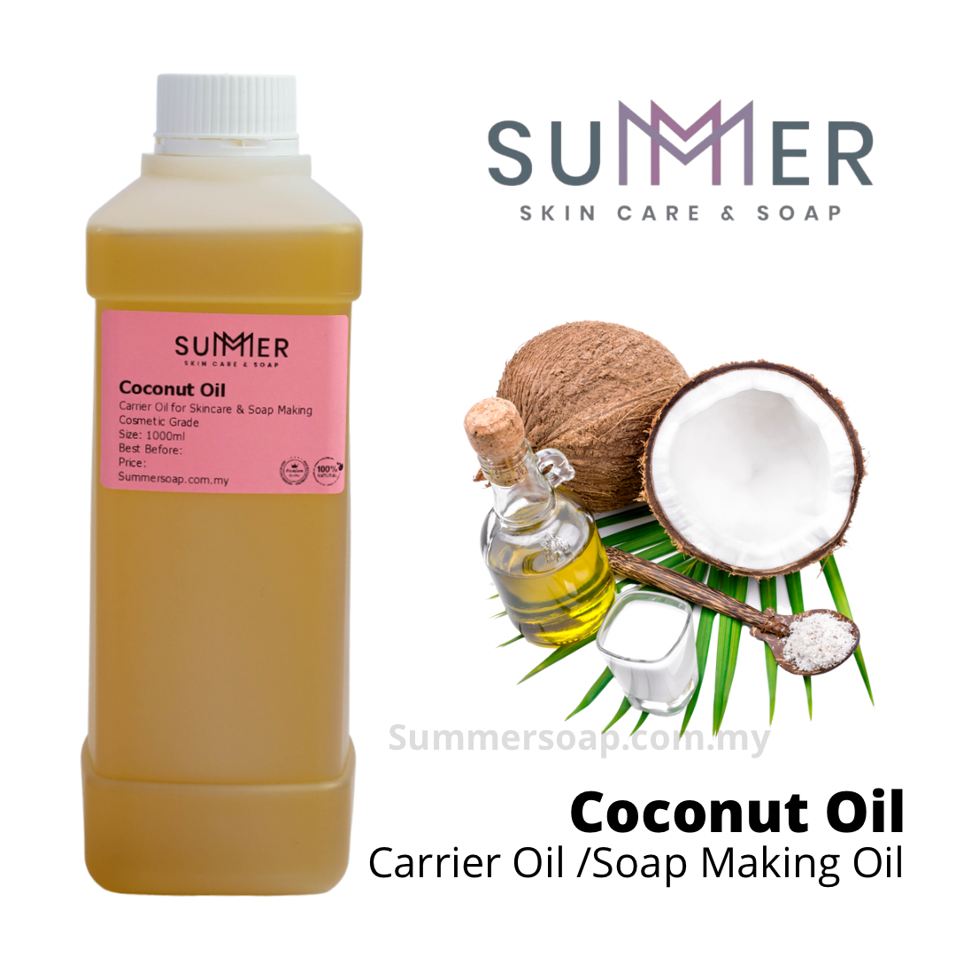 Summer Soap Coconut Oil Refined 1000ml (1L) Soap Making Oil / Skincare DIY Carrier Oil 椰子油